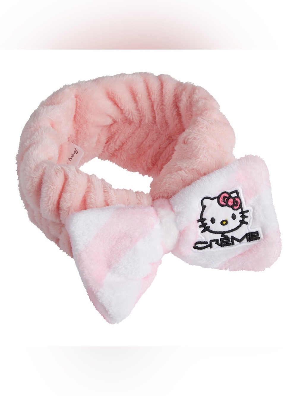 NWT Limited Edition Pink Creme Shop Hello Kitty Plush Spa Headband w/ Bow